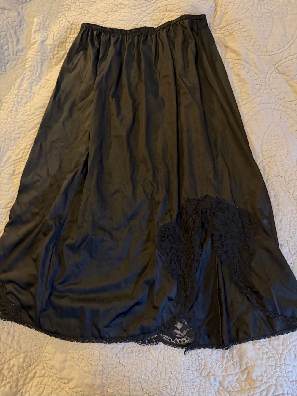 Hella vintage Black Lace Hem slip Skirt